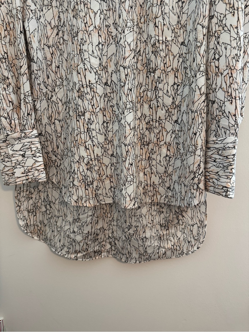 Nordstrom Abstract Lines V-neck Long Sleeve Blouse - Picture 3 of 7